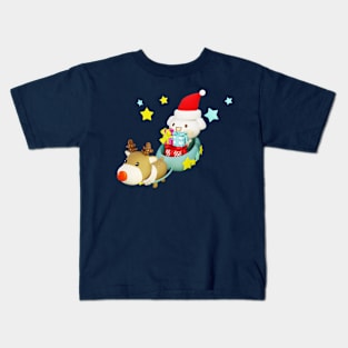 HoHoHo Cute Puppy Santa Kids T-Shirt